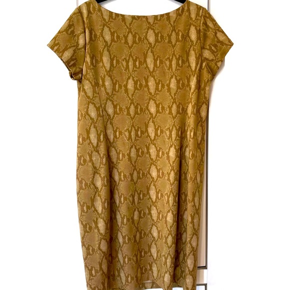 RALPH LAUREN BROWN ANIMAL PRINT SHIFT DRESS SZ PM - Picture 1 of 5
